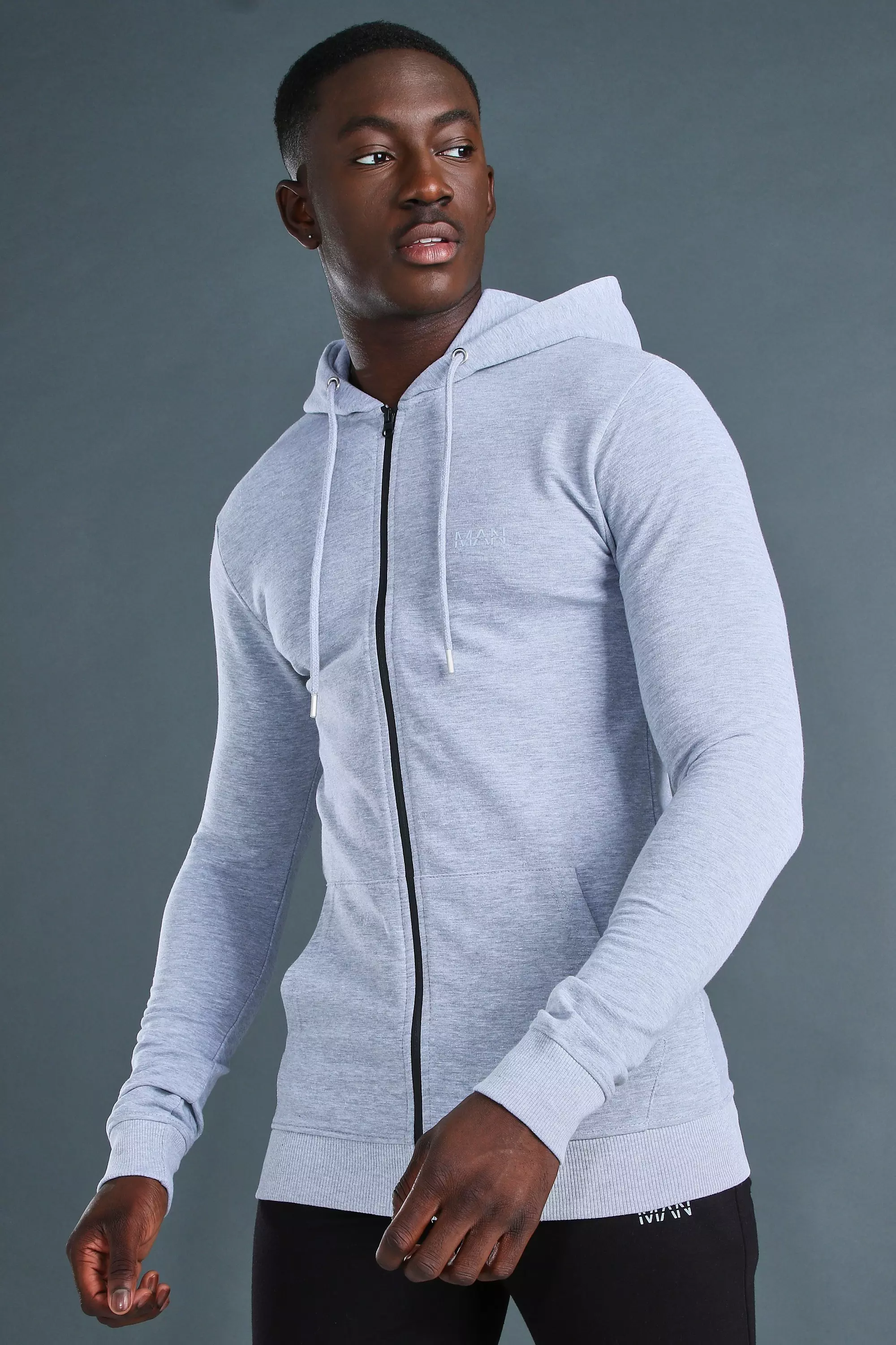 Muscle fit 2025 zip hoodie